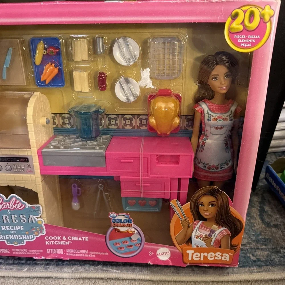 Brand New Barbie and Teresa Recipe for Friendship Doll Cook Create Kitchen 20 Pc